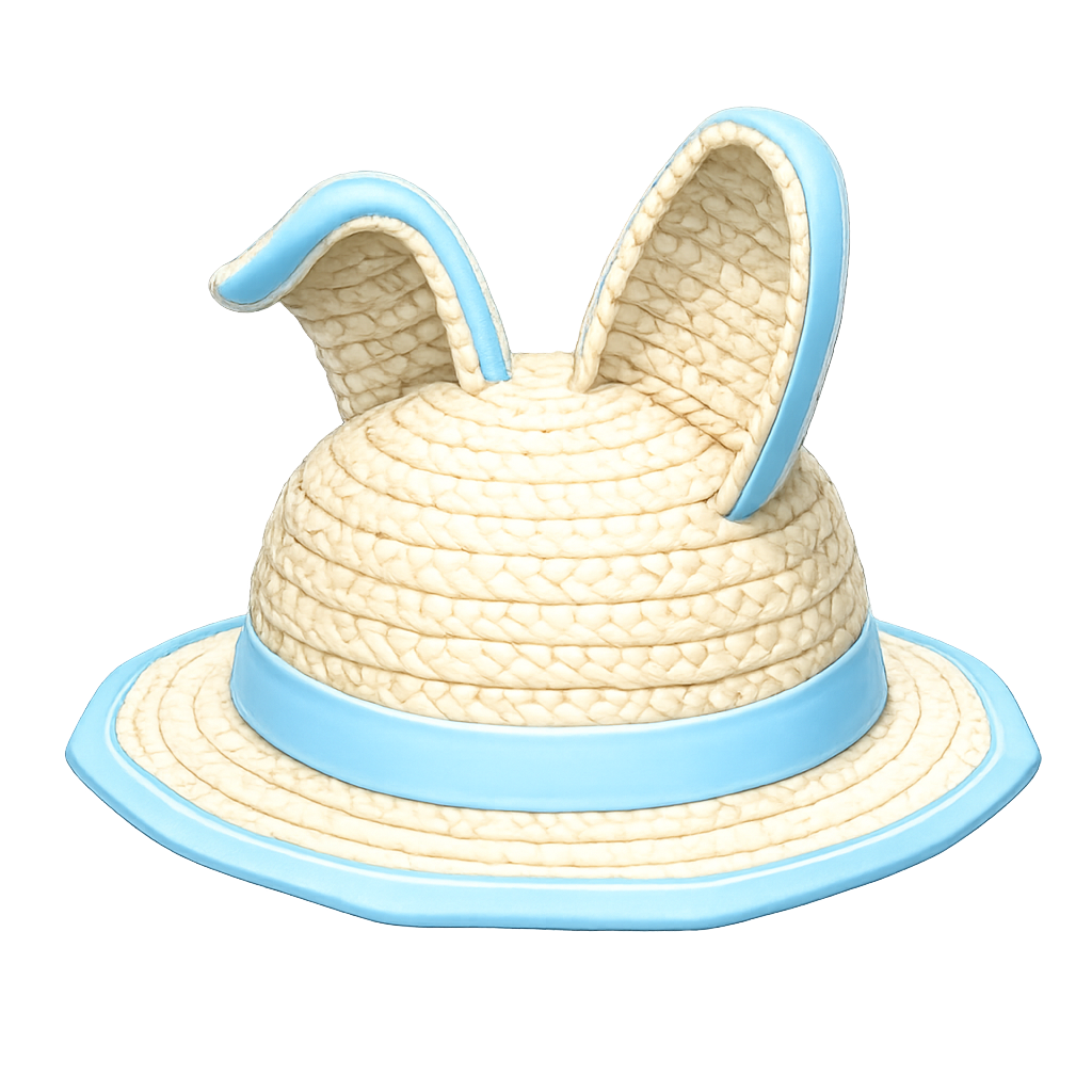 Sombrero de paja de conejito