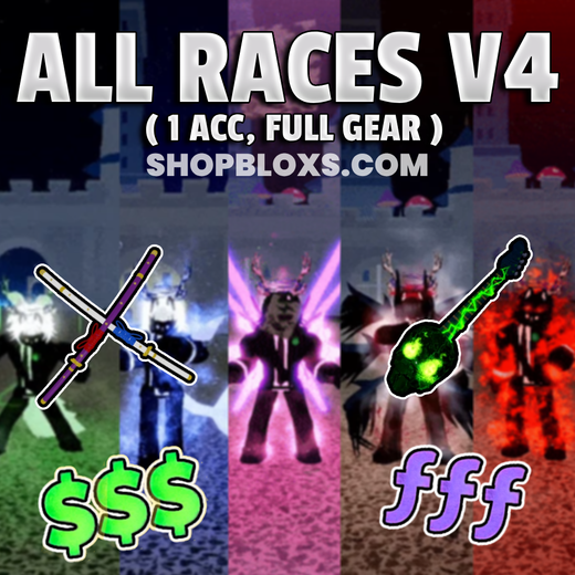 🔥 ALL RACE V4 🔥 Blox Fruits Account (Read Description)