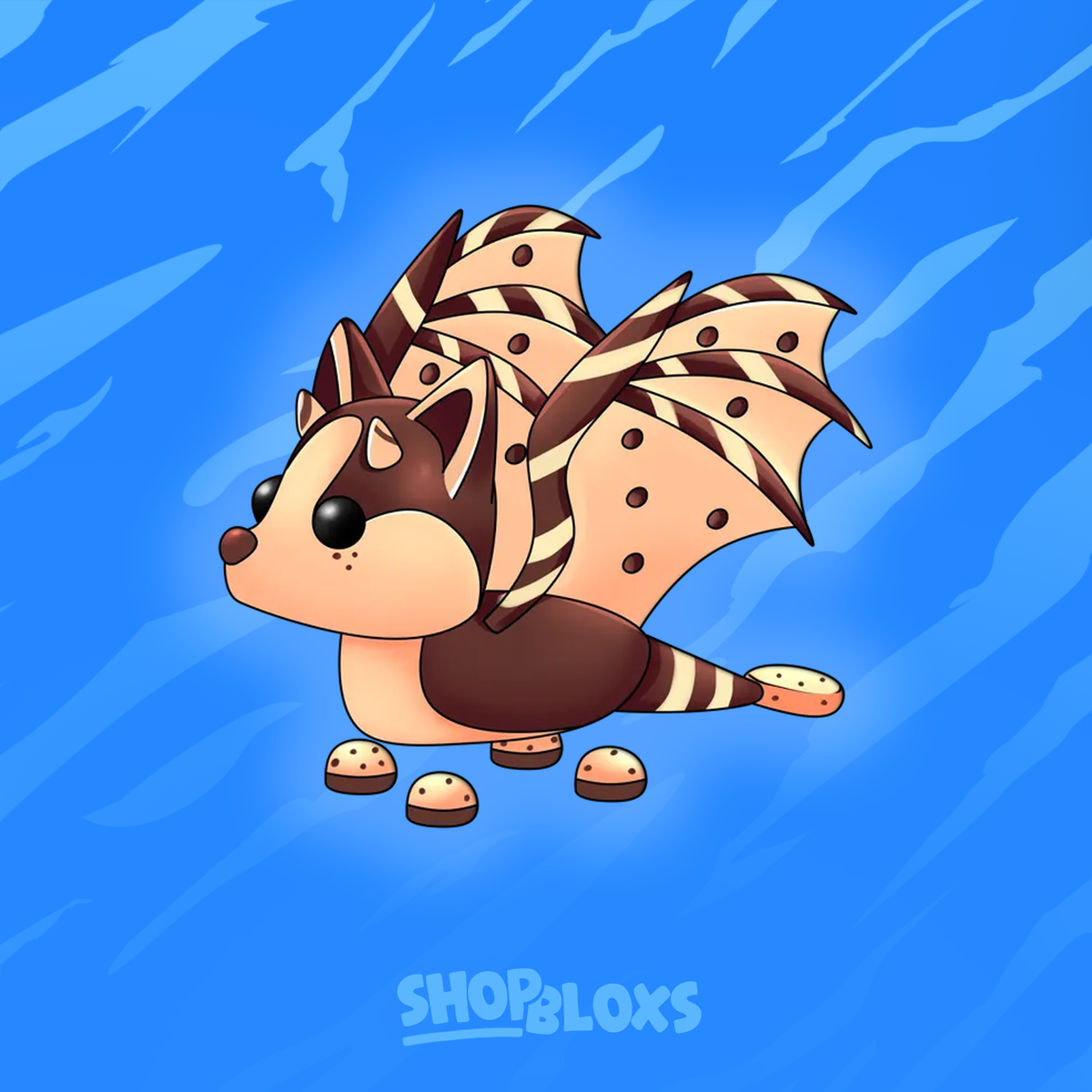 Dragón murciélago con chispas de chocolate